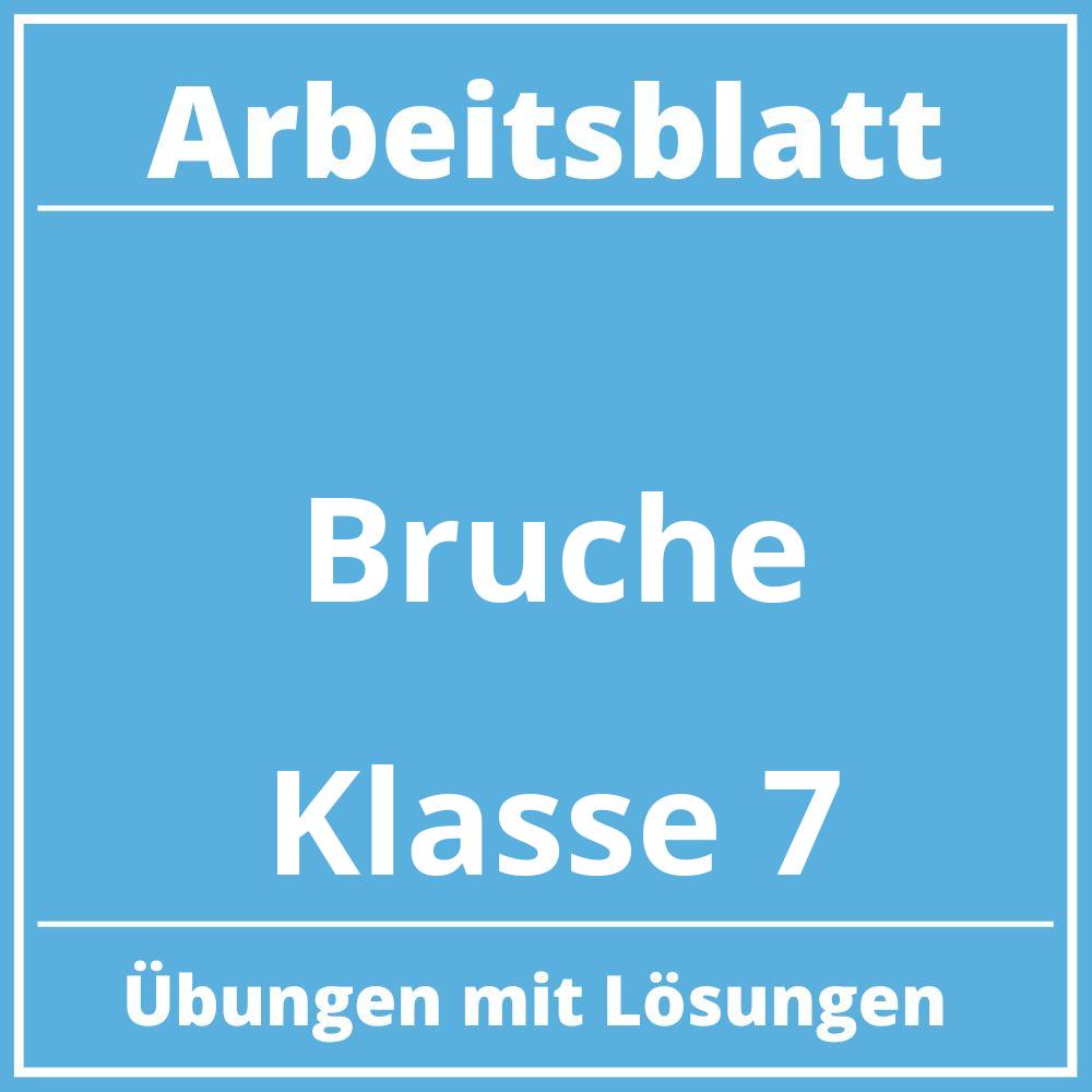 Arbeitsblatt Brüche Klasse 7