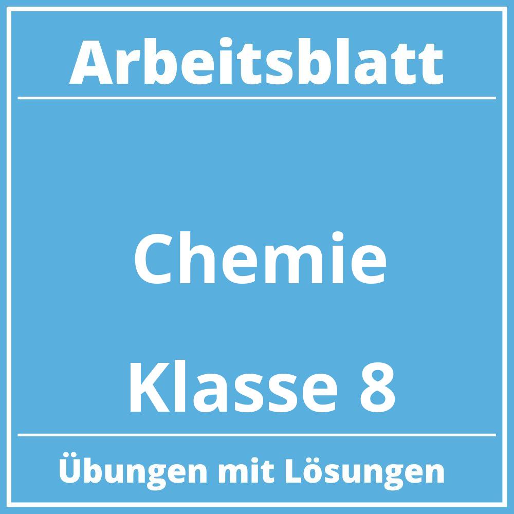 Chemie Arbeitsblatt Klasse 8