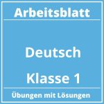 Arbeitsblatt Deutsch Klasse 1