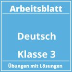 Arbeitsblatt Deutsch Klasse 3