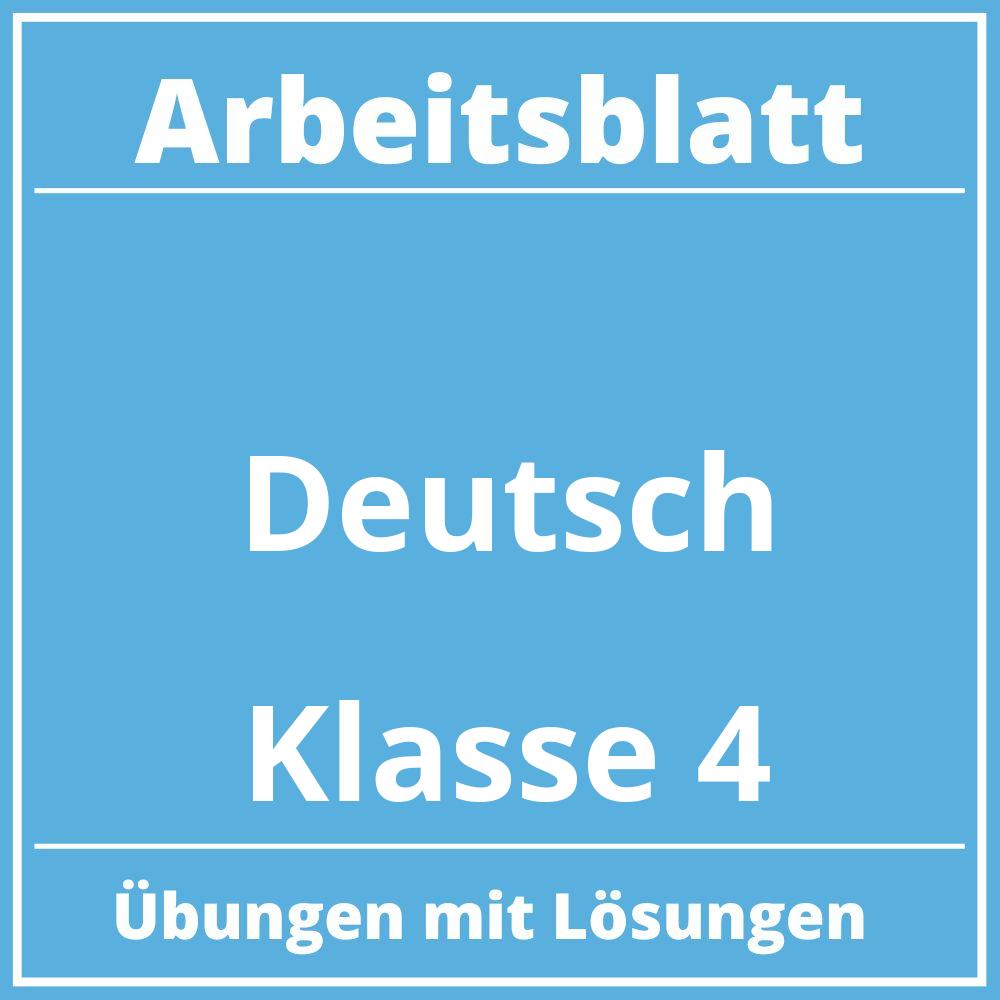 Arbeitsblatt Deutsch Klasse 4