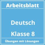 Arbeitsblatt Deutsch Klasse 8