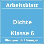 Arbeitsblatt Dichte Klasse 6