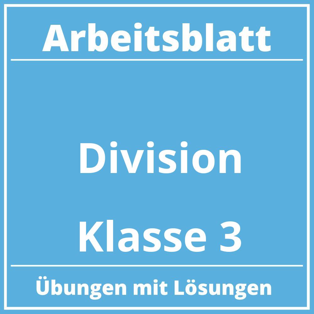 Arbeitsblatt Division Klasse 3