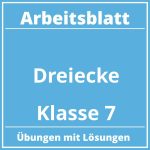 Arbeitsblatt Dreiecke Klasse 7