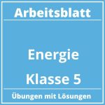 Arbeitsblatt Energie Klasse 5