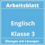 Arbeitsblatt Englisch Klasse 3