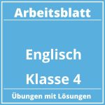 Arbeitsblatt Englisch Klasse 4