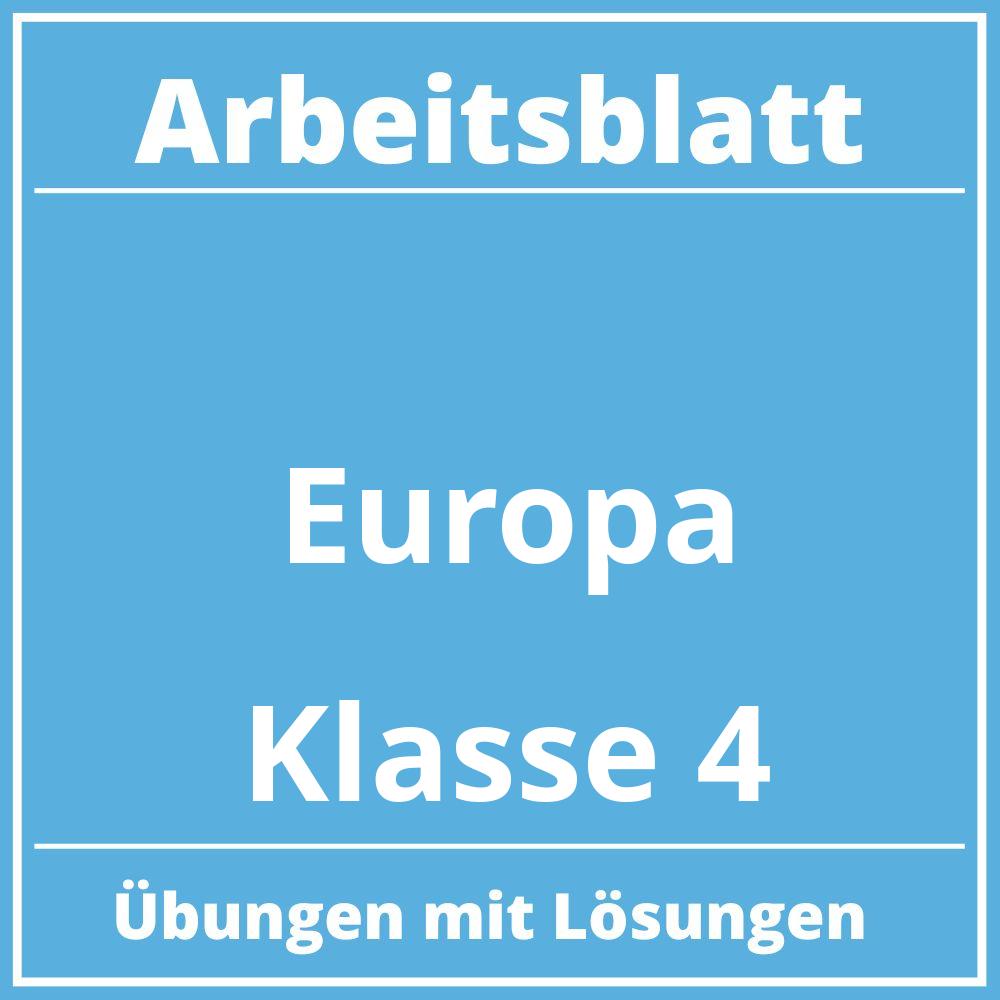 Europa Arbeitsblatt Klasse 4