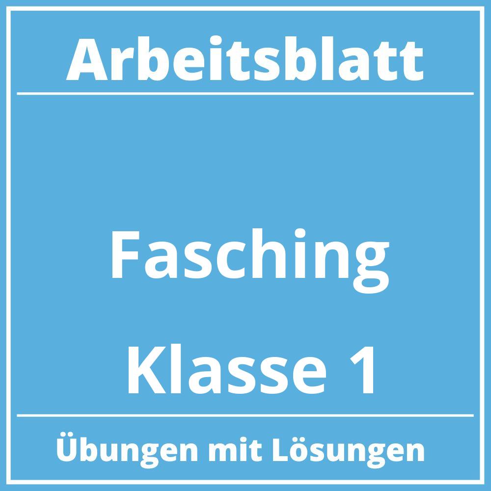 Arbeitsblatt Fasching Klasse 1