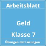 Arbeitsblatt Geld Klasse 7