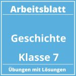 Arbeitsblatt Geschichte Klasse 7