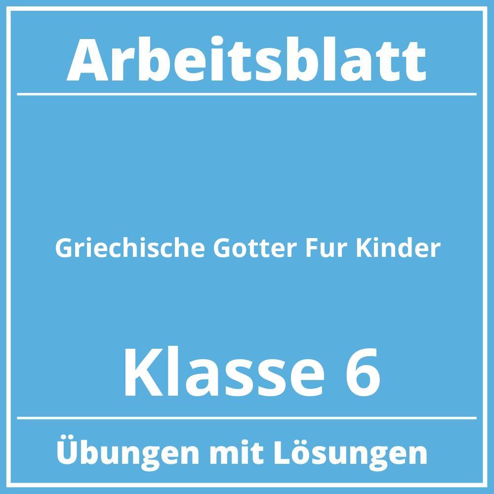 Griechische Götter Für Kinder Arbeitsblatt Klasse 6