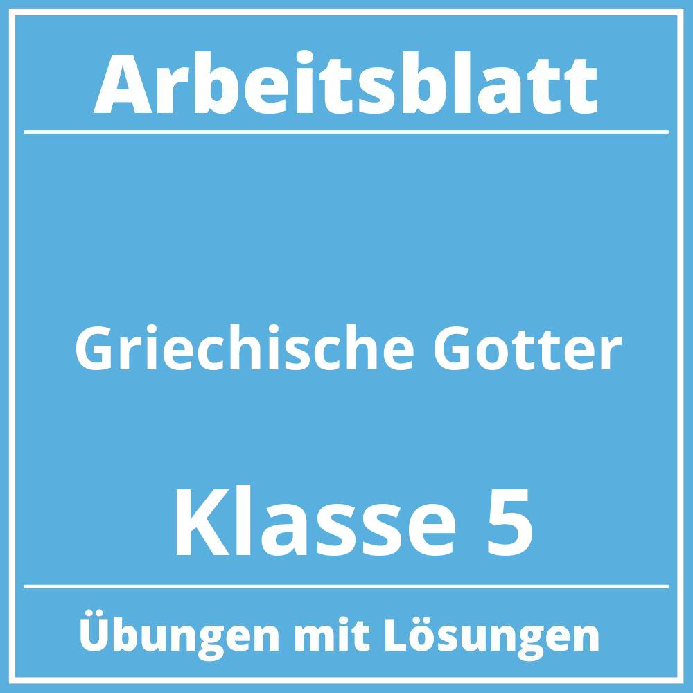 Griechische Götter Arbeitsblatt Klasse 5