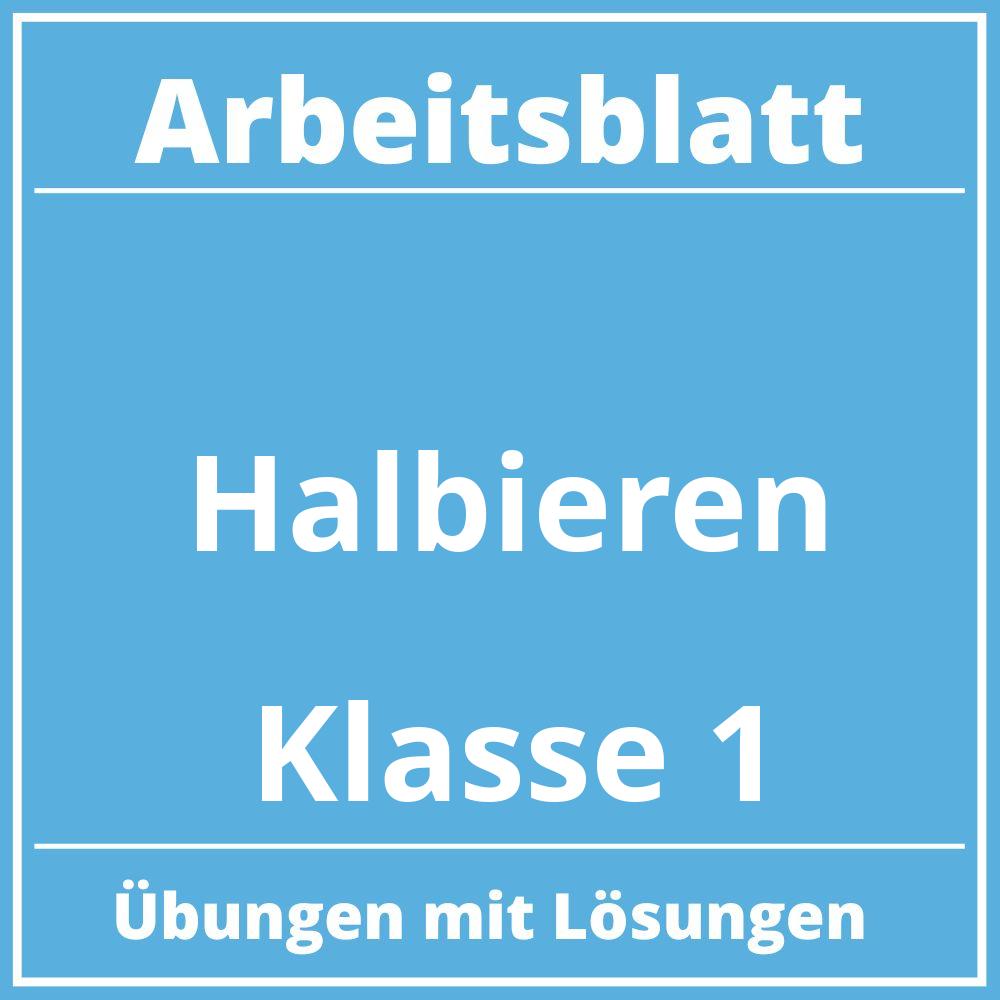 Arbeitsblatt Halbieren Klasse 1