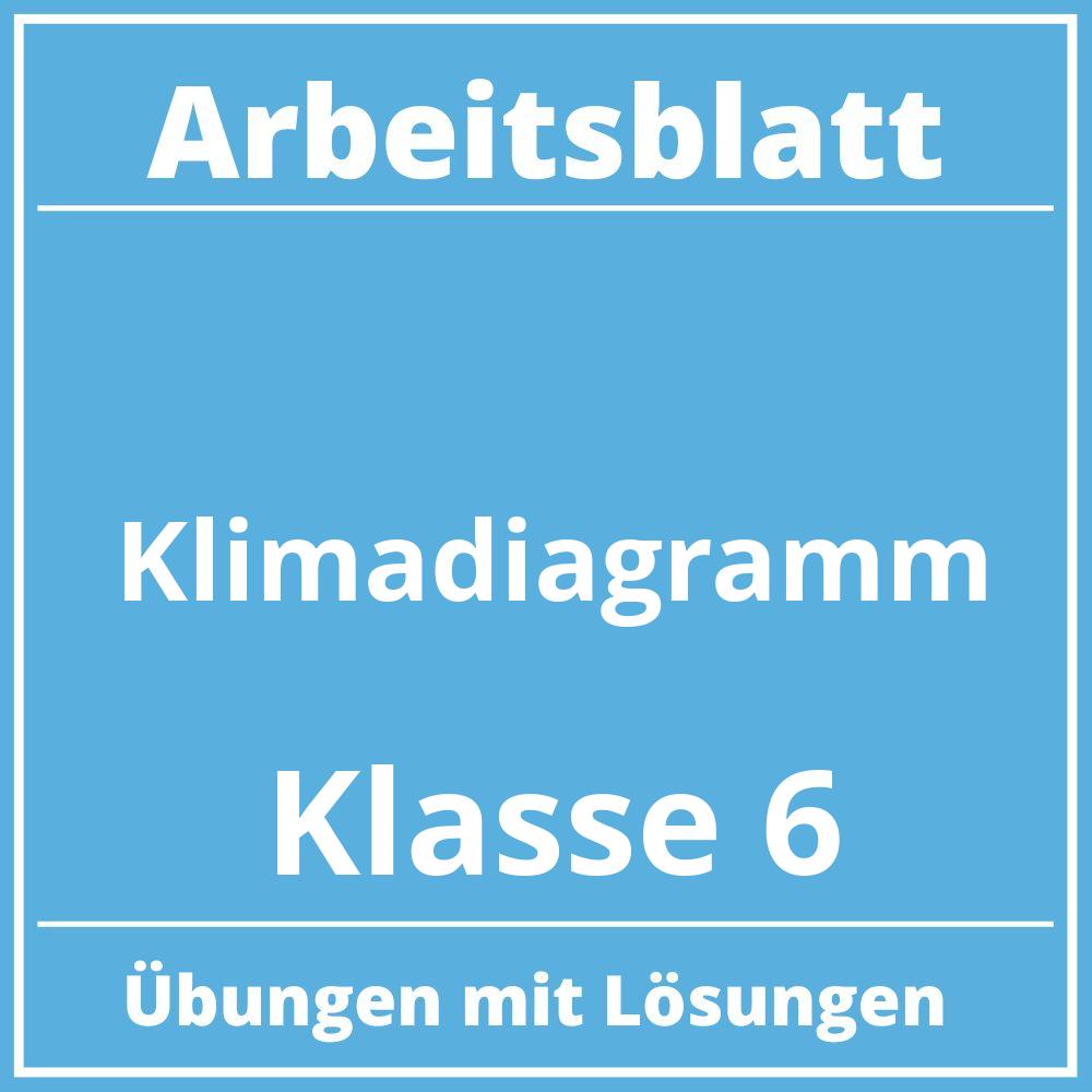 Klimadiagramm Arbeitsblatt Klasse 6