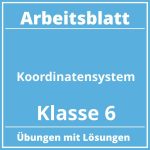 Arbeitsblatt Koordinatensystem Klasse 6