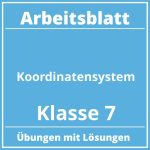 Arbeitsblatt Koordinatensystem Klasse 7