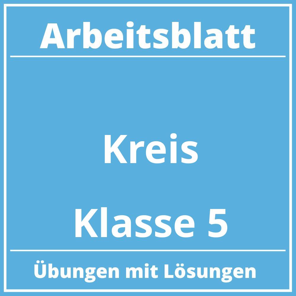 Arbeitsblatt Kreis Klasse 5