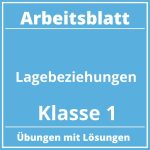 Arbeitsblatt Lagebeziehungen Klasse 1