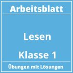 Arbeitsblatt Lesen Klasse 1