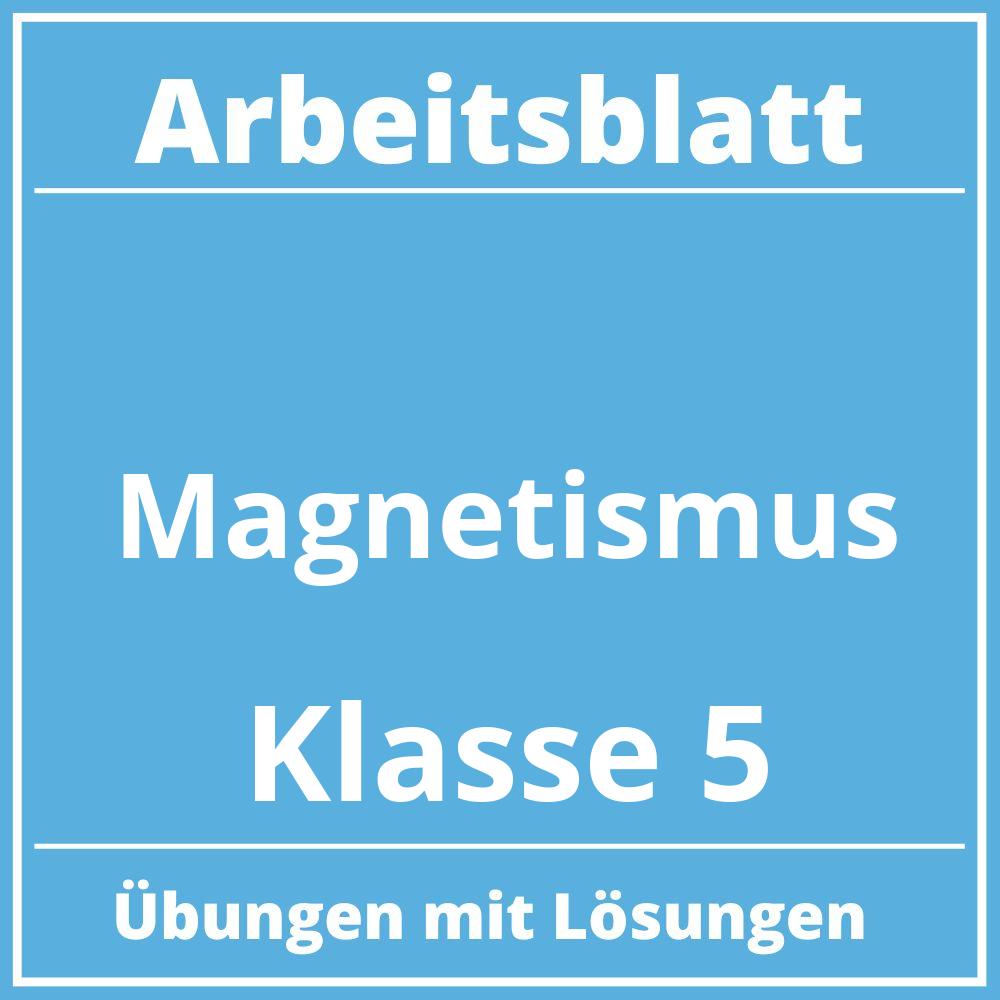 Arbeitsblatt Magnetismus Klasse 5