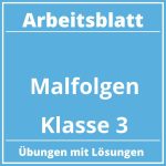 Arbeitsblatt Malfolgen Klasse 3