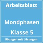 Mondphasen Arbeitsblatt Klasse 5