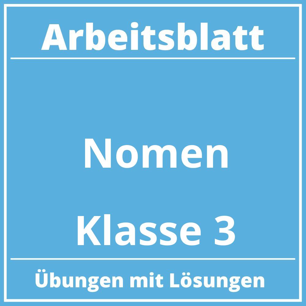 Arbeitsblatt Nomen Klasse 3