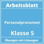 Personalpronomen Arbeitsblatt Klasse 5