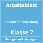 Arbeitsblatt Personenbeschreibung Klasse 7