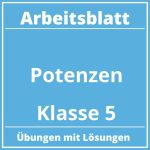 Potenzen Arbeitsblatt Klasse 5