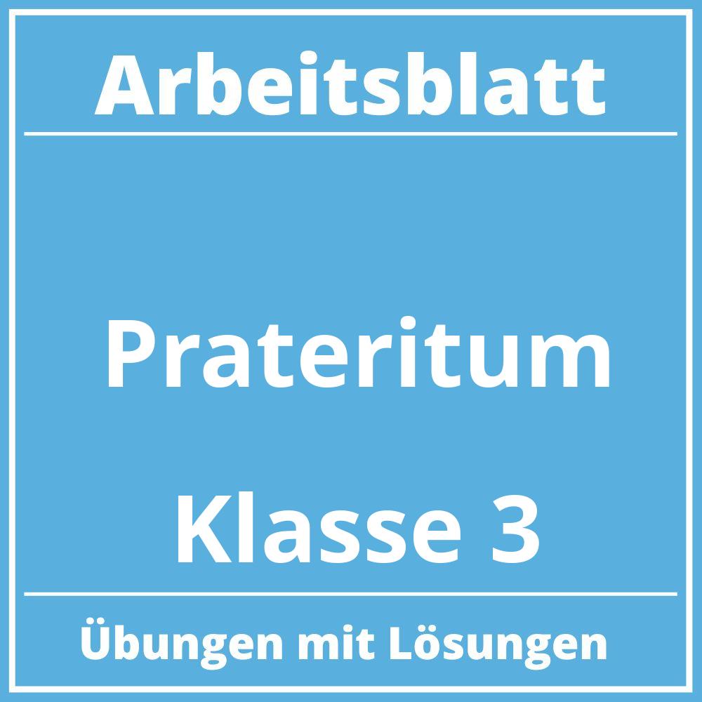 Arbeitsblatt Präteritum Klasse 3