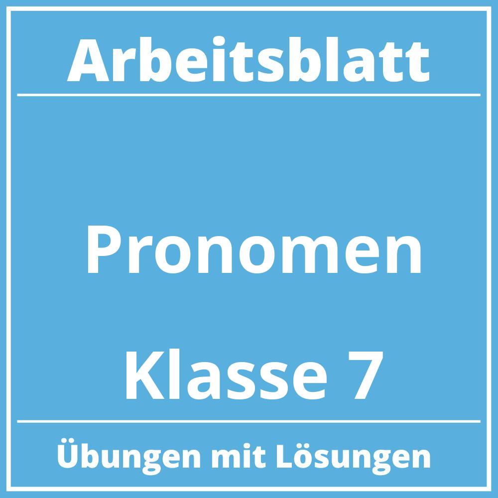 Arbeitsblatt Pronomen Klasse 7