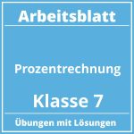 Prozentrechnung Arbeitsblatt Klasse 7