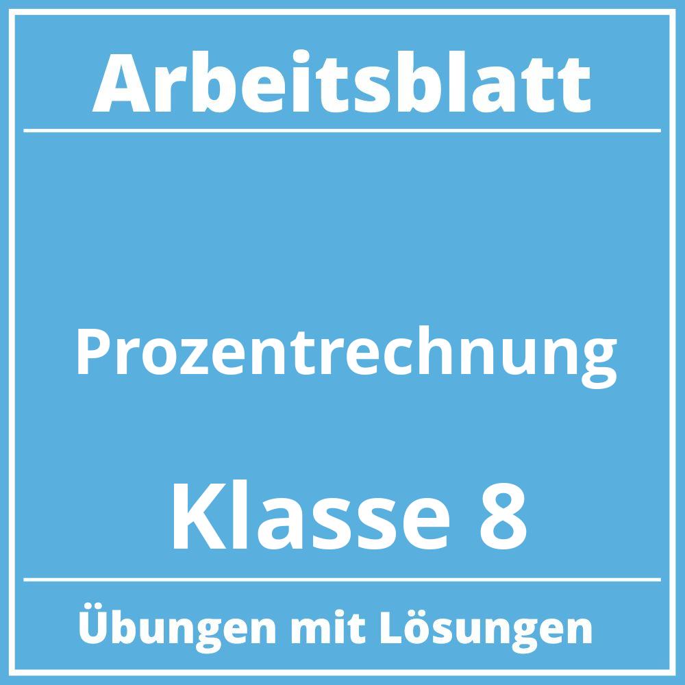 Arbeitsblatt Prozentrechnung Klasse 8