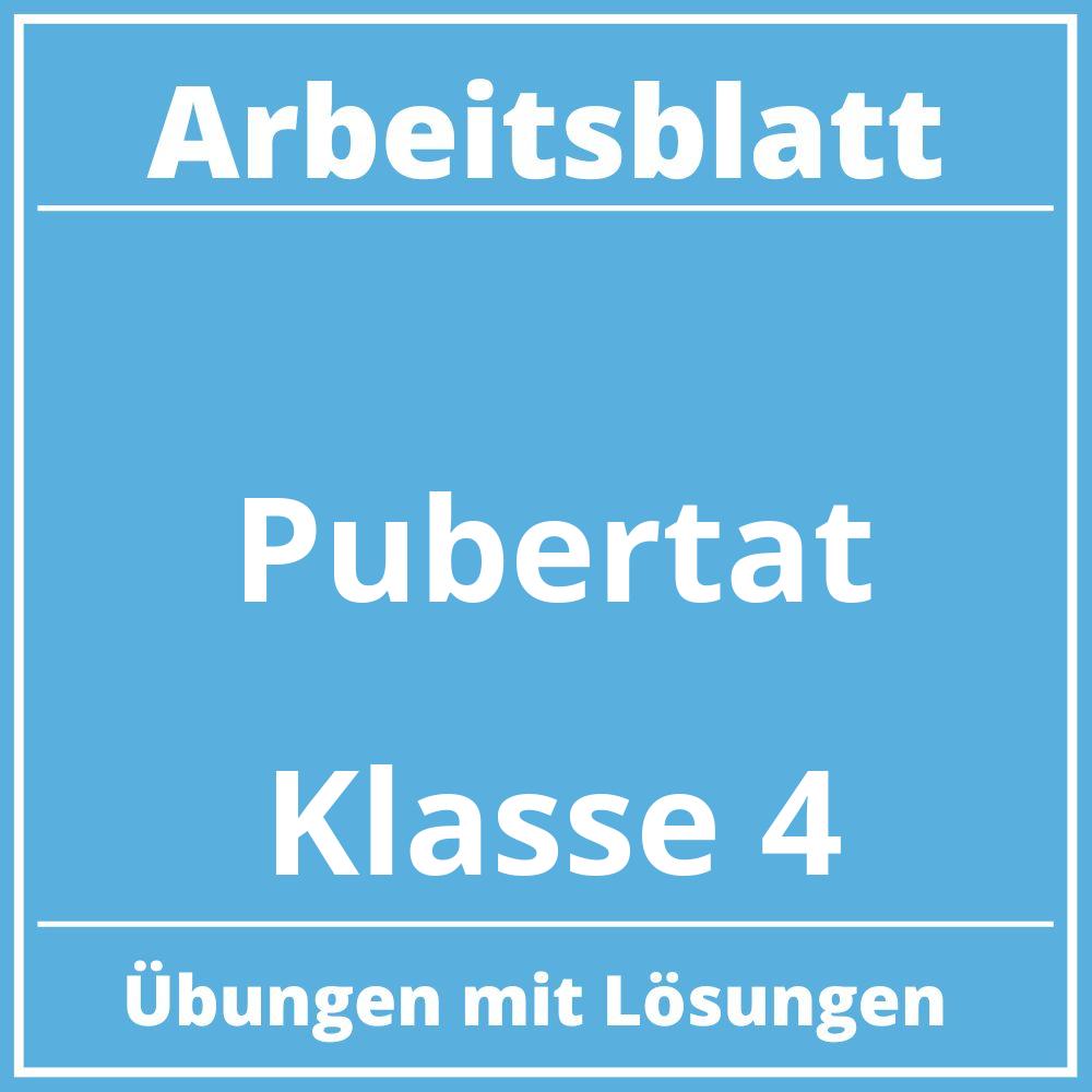 Arbeitsblatt Pubertät Klasse 4