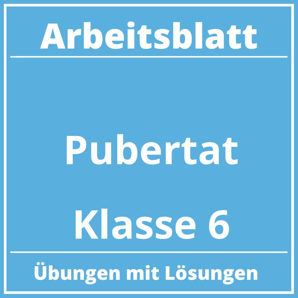 Arbeitsblatt Pubertät Klasse 6