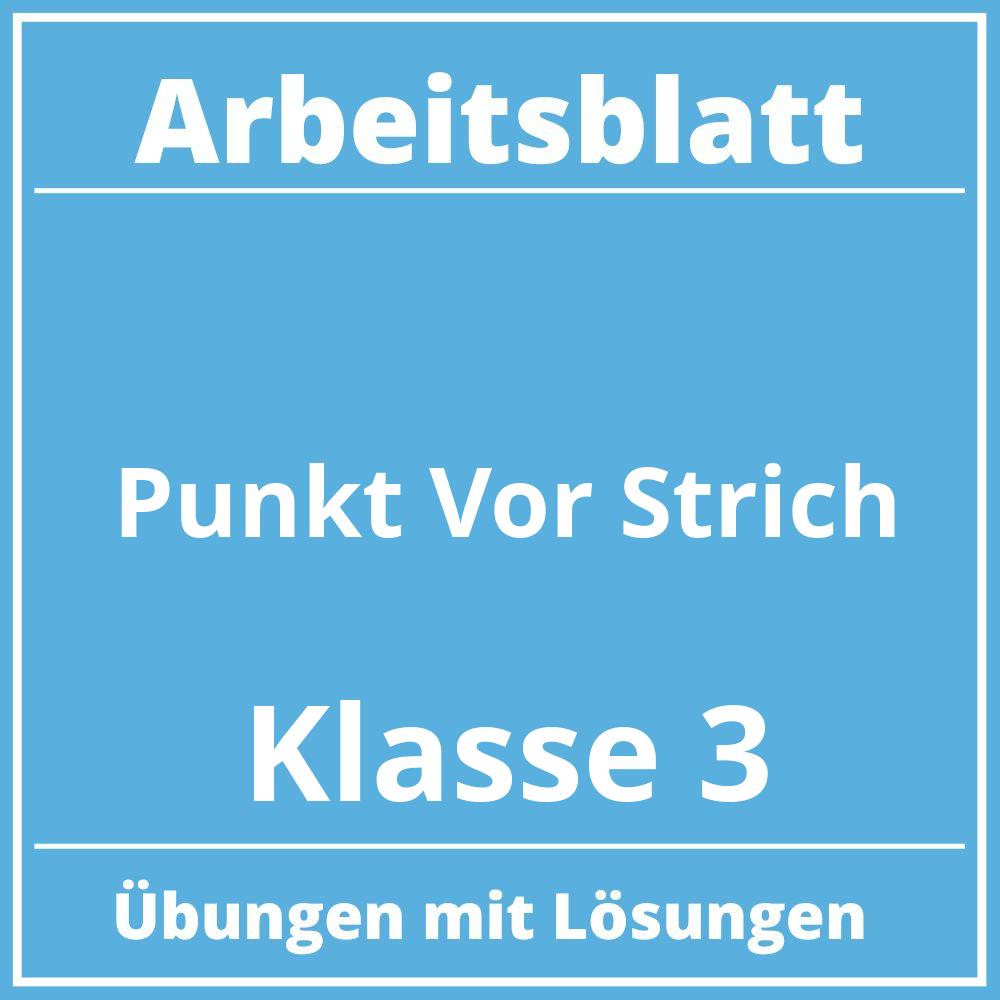 Arbeitsblatt Punkt Vor Strich Klasse 3