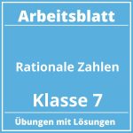 Rationale Zahlen Arbeitsblatt Klasse 7