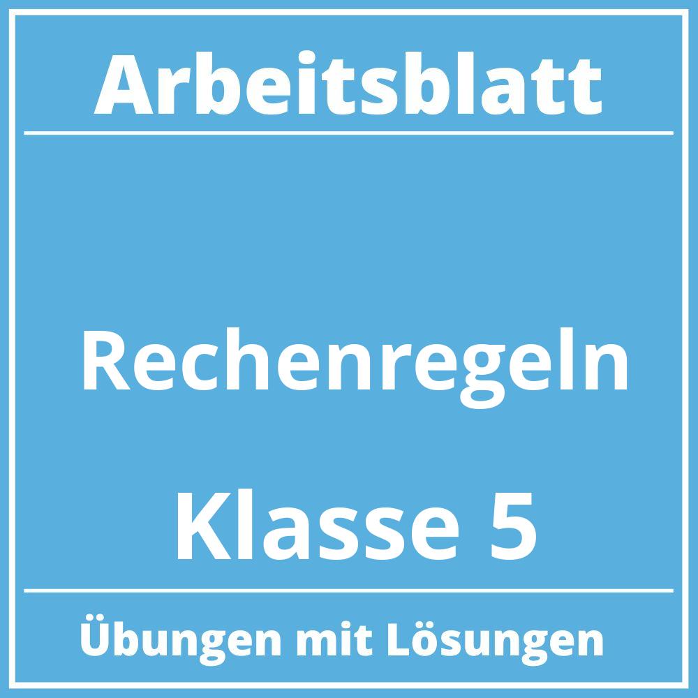 Arbeitsblatt Rechenregeln Klasse 5