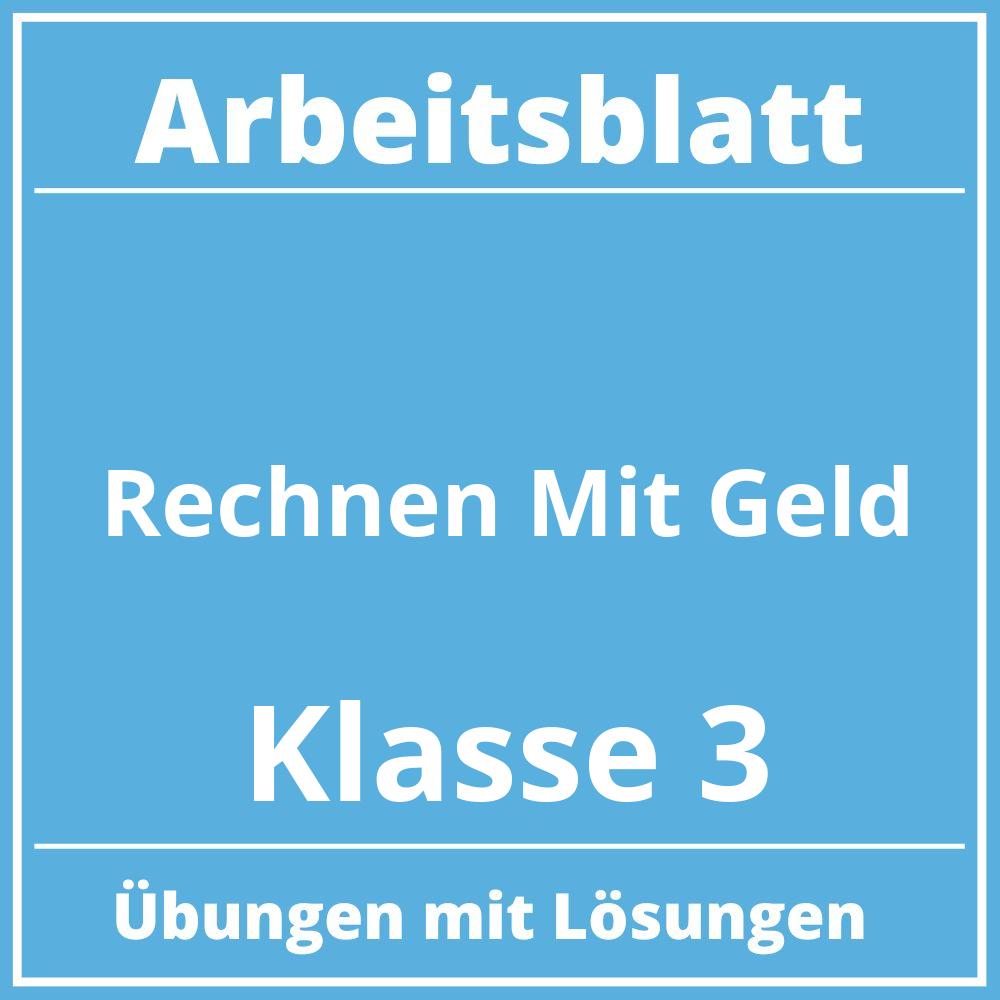 Arbeitsblatt Rechnen Mit Geld Klasse 3