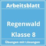 Arbeitsblatt Regenwald Klasse 8