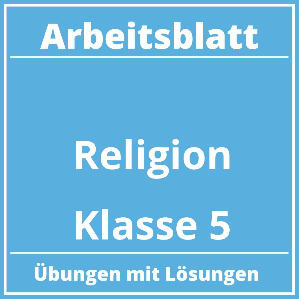 Arbeitsblatt Religion Klasse 5