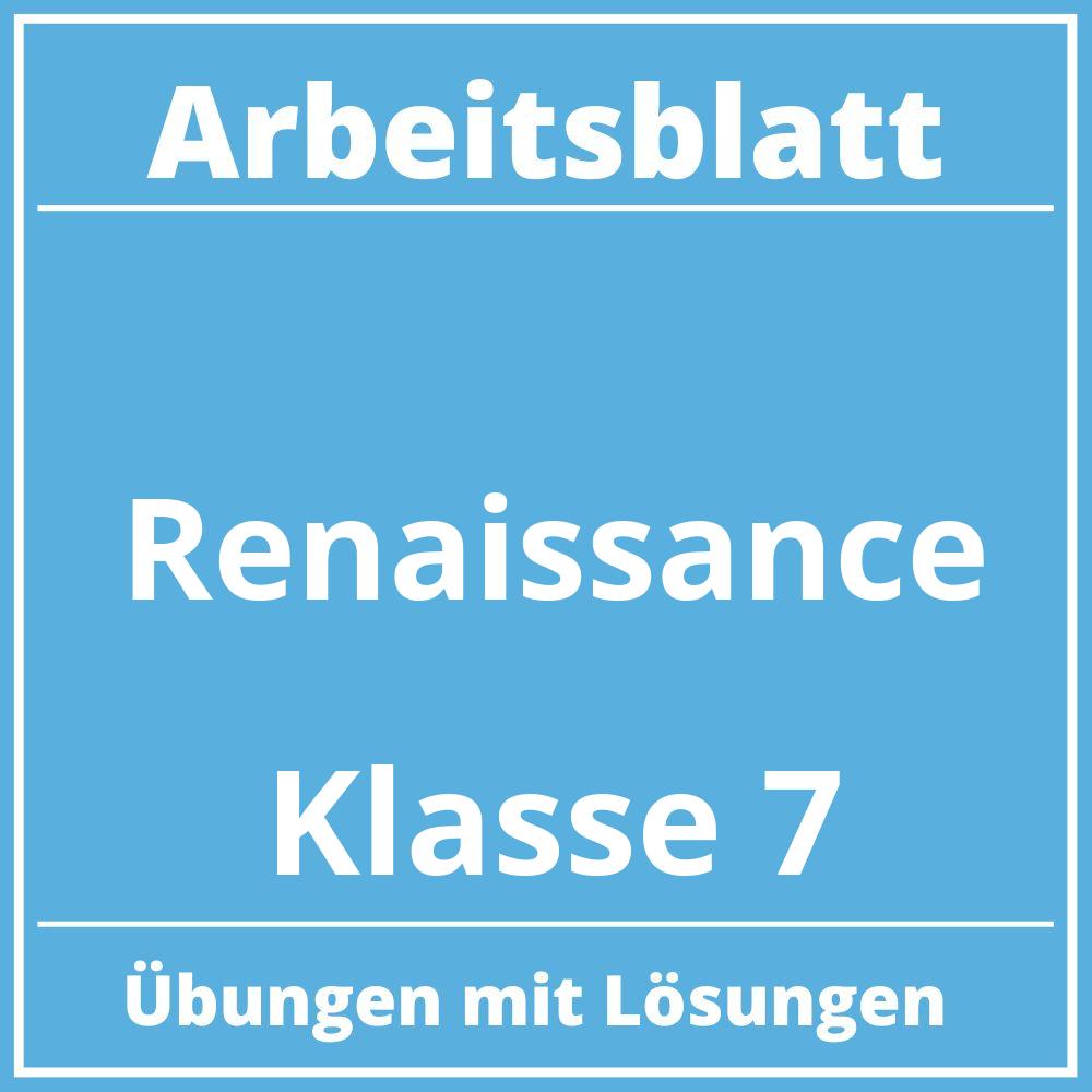 renaissance geschichte klasse 7