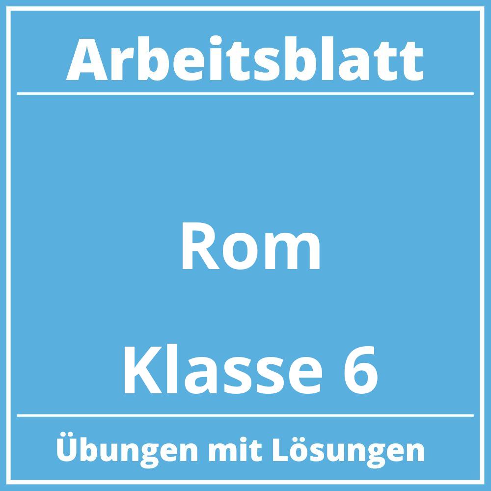 Arbeitsblatt Rom Klasse 6