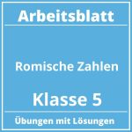 Arbeitsblatt Römische Zahlen Klasse 5