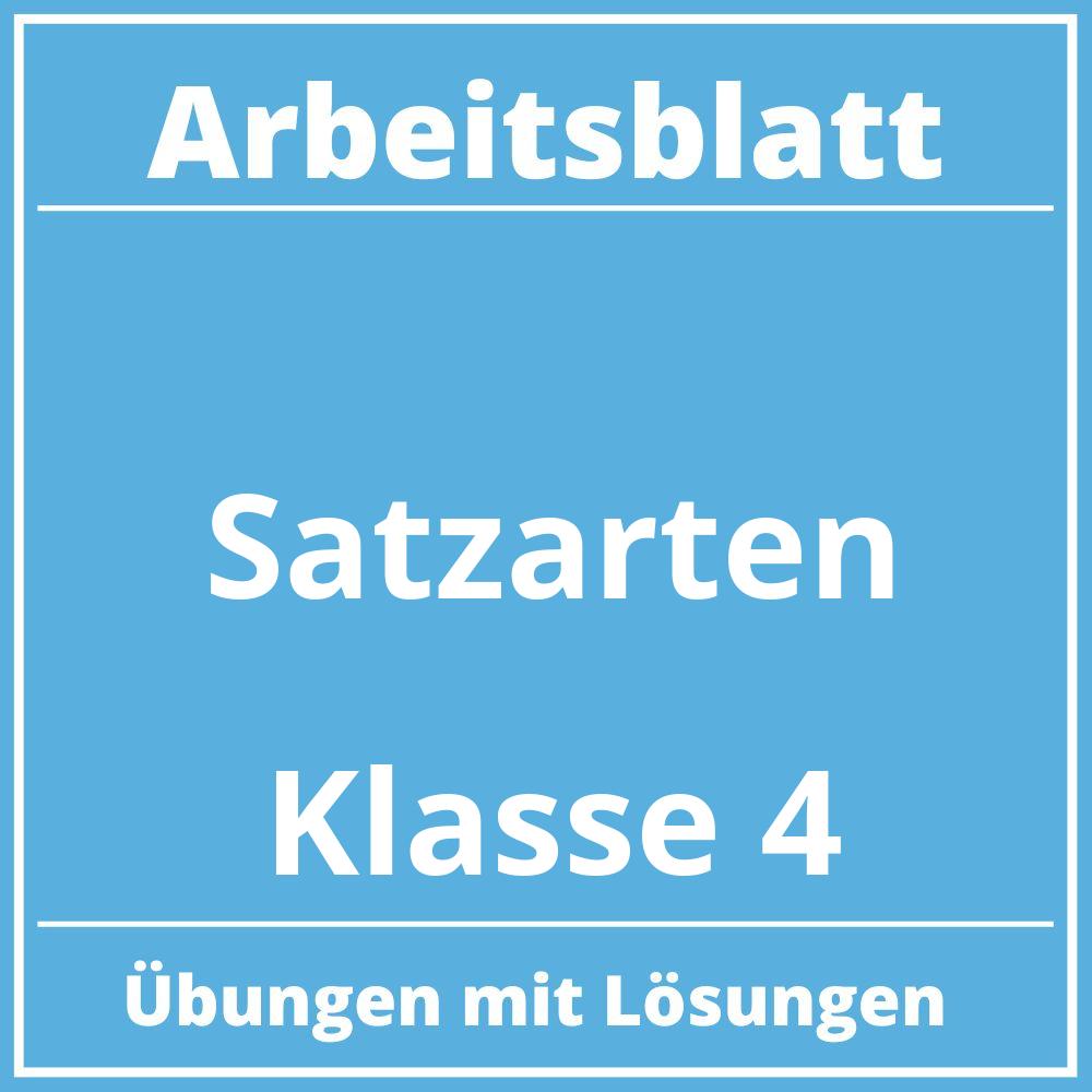 Arbeitsblatt Satzarten Klasse 4