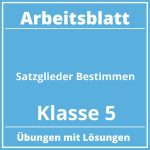 Satzglieder Bestimmen Arbeitsblatt Klasse 5