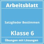 Arbeitsblatt Satzglieder Bestimmen Klasse 6